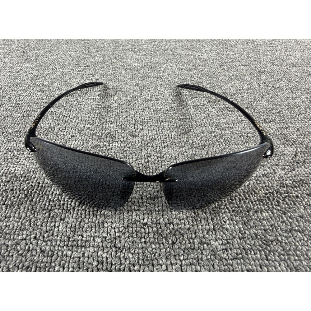 Maui Jim Sunglasses Unisex One Size Black Gray Breakwall MJ-422-02 Rimless Wrap